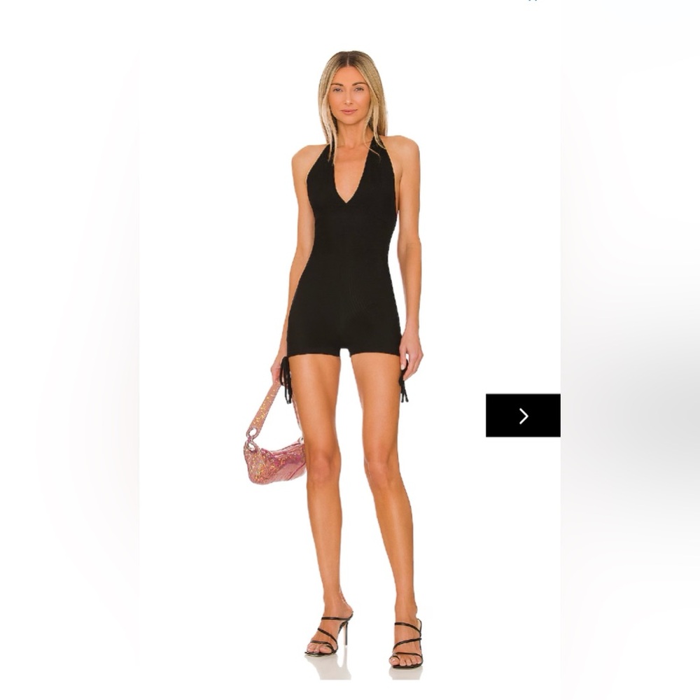 SUPERDOWN YARA RUCHED ROMPER IN BLACK SIZE S